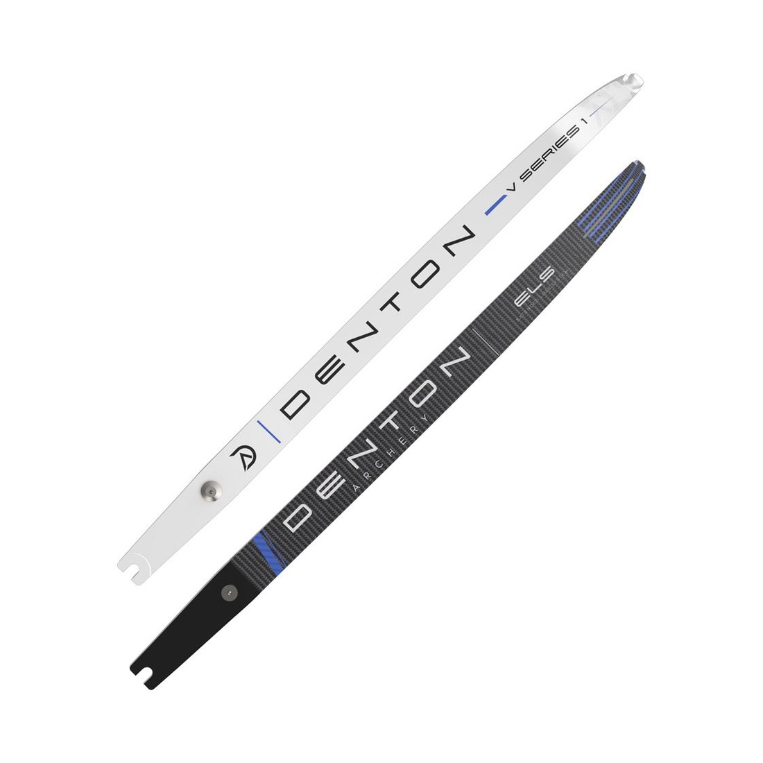 boogschietstabilisator, carbonvezel, zwart, blauw accent, montagebeugel