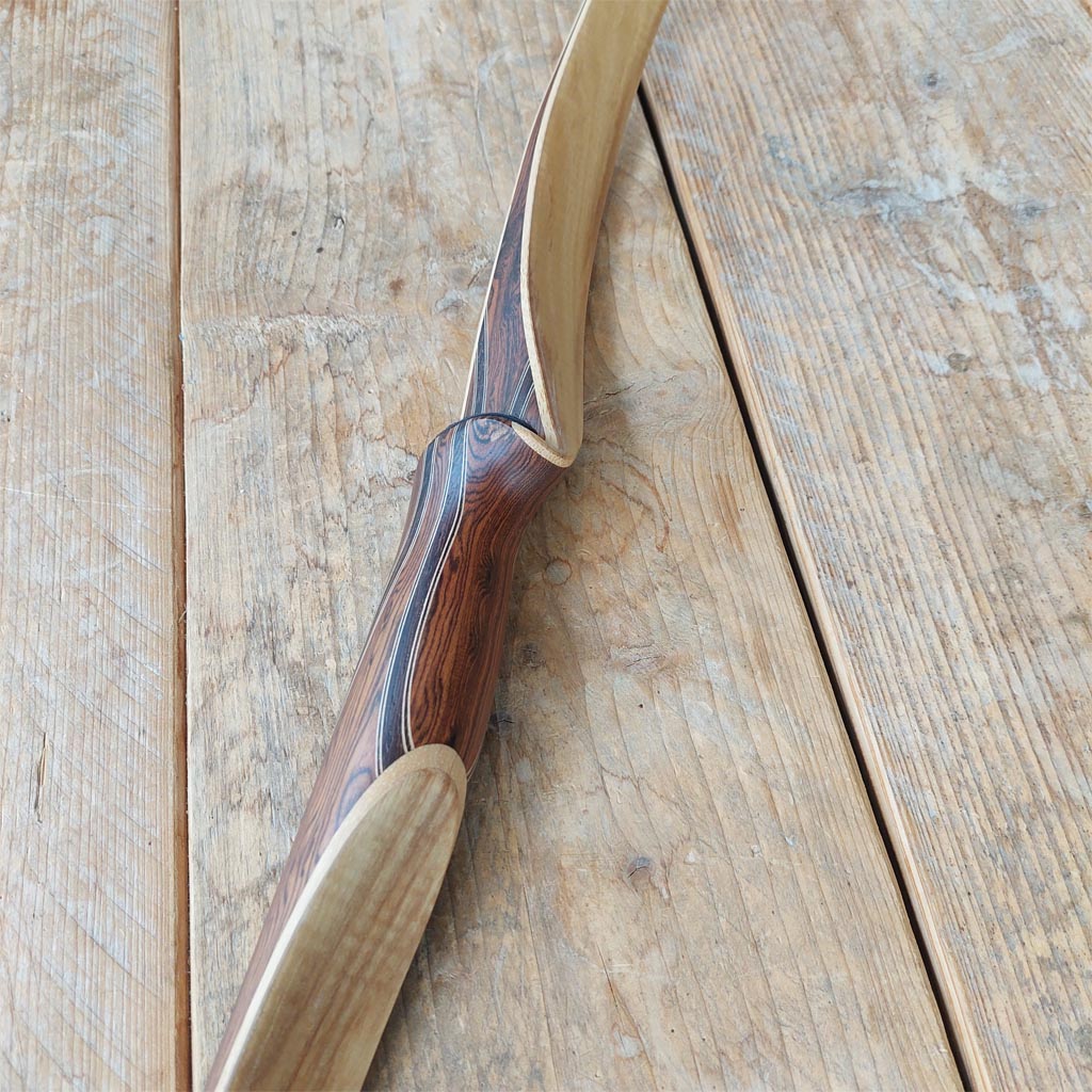 bogen, hout, tweekleurige like, handvat, grip