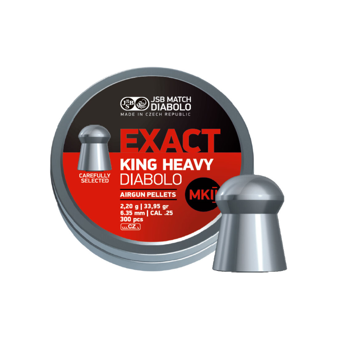 JSB Exact King Heavy MK II 6.35 mm Diabolo Luftgewehrkugeln  - 300 st 