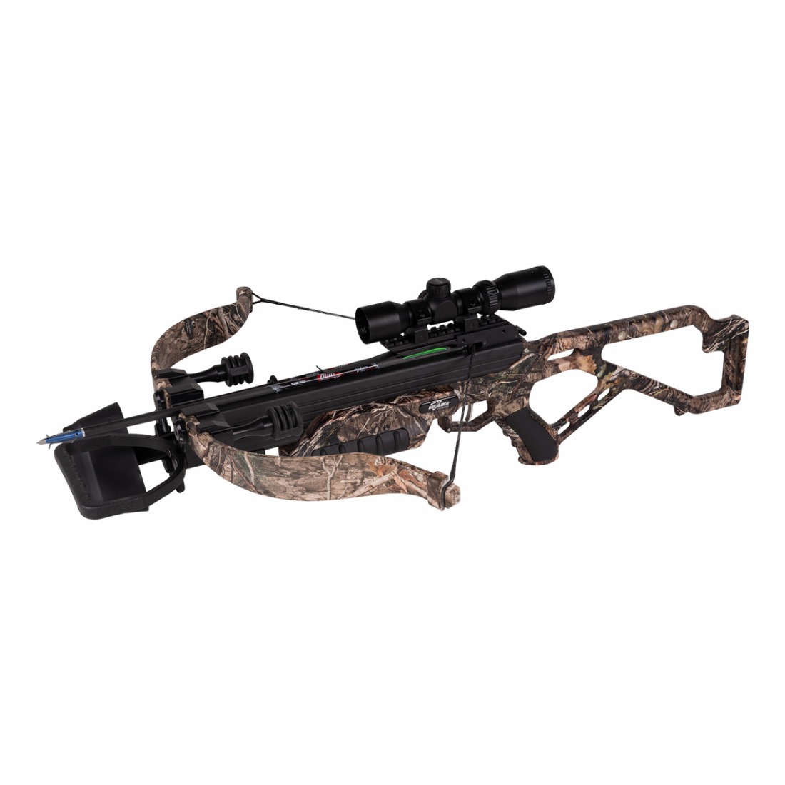 hertenjachtboog, kruisboog, scope, camouflage, kokervanger